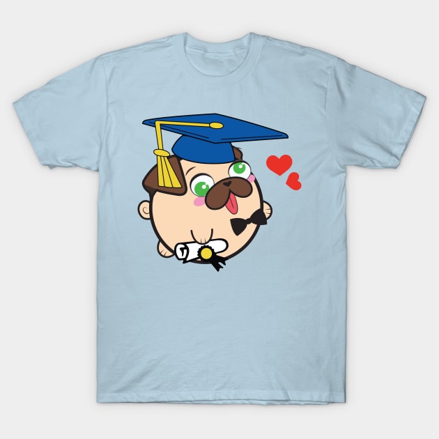 Doopy the Pug Puppy - Graduation T-Shirt by Poopy_And_Doopy